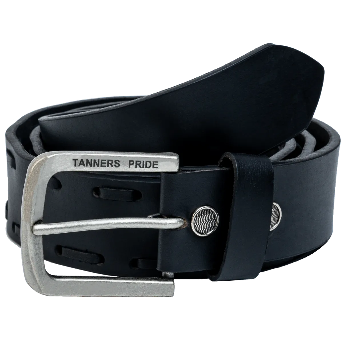 Tanners Pride Straight Hand Weaved Casual Belt - Midnight Black Handcrafted Full-Grain Leather (View 3)