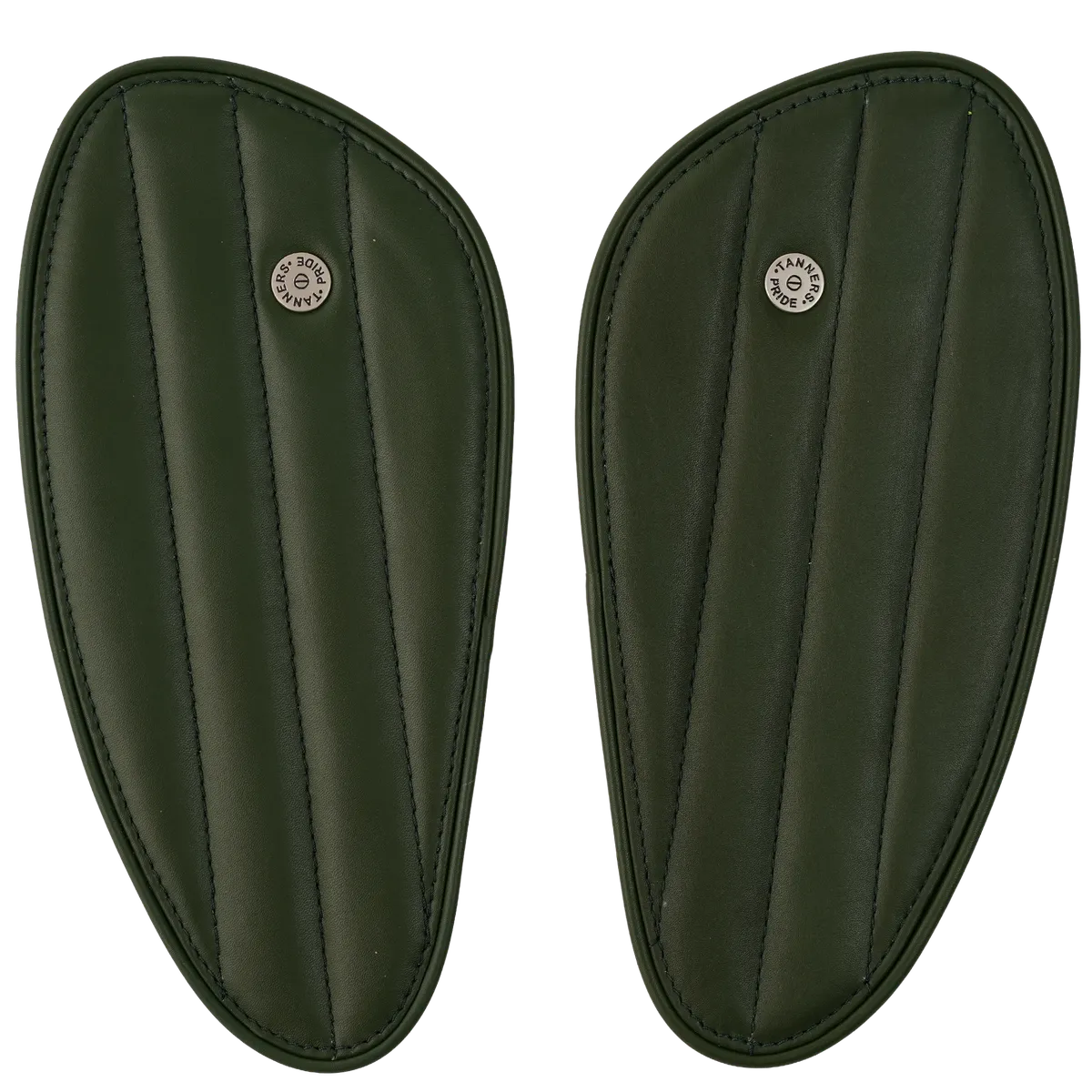 Tanners Pride Straight Tankpads (Interceptor 650) - Forest Green Handcrafted Full-Grain Leather (View 6)
