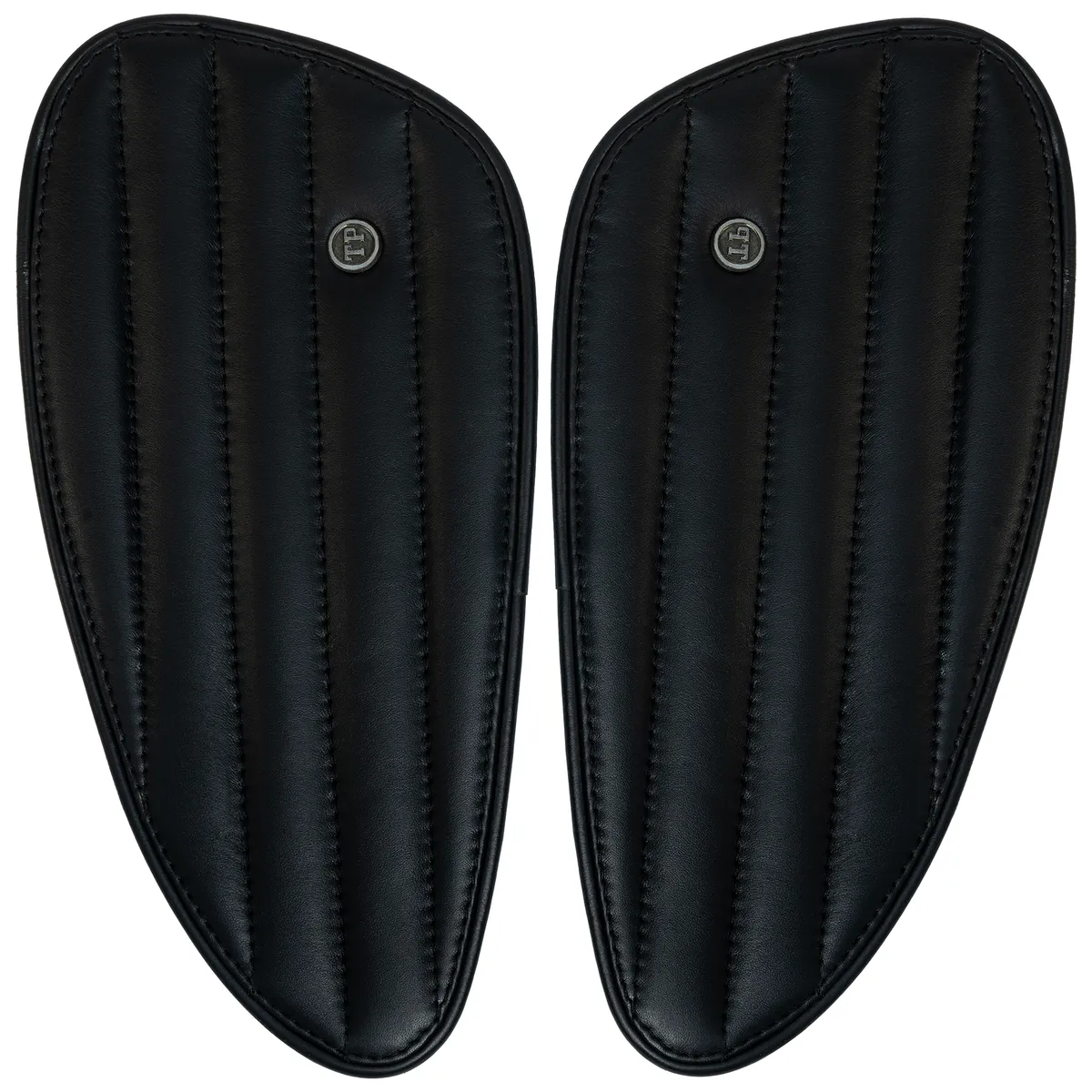 Tanners Pride Straight Tankpads (Interceptor 650) - Midnight Black Handcrafted Full-Grain Leather (View 3)