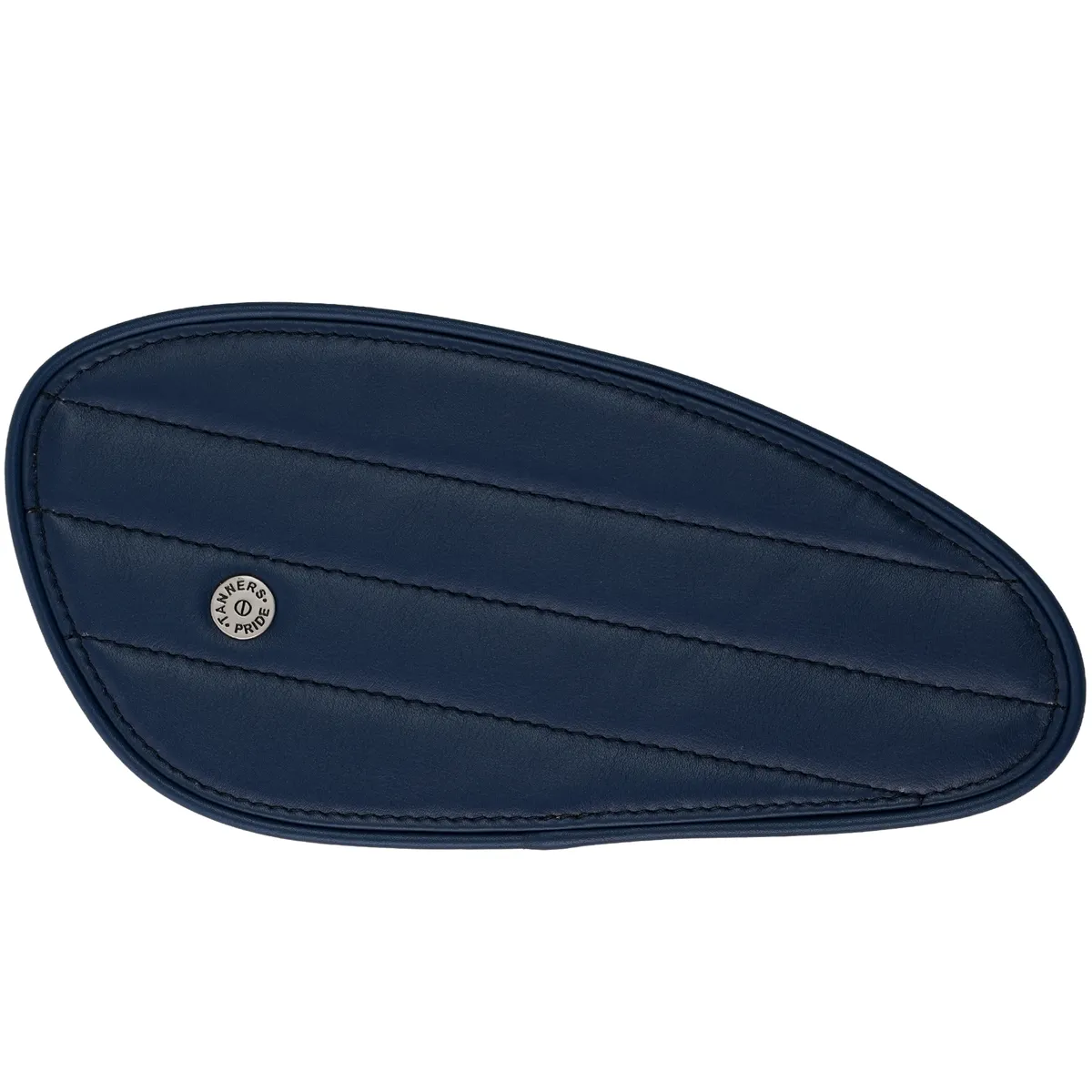 Tanners Pride Straight Tankpads (Interceptor 650) - Navy Blue Handcrafted Full-Grain Leather (View 1)