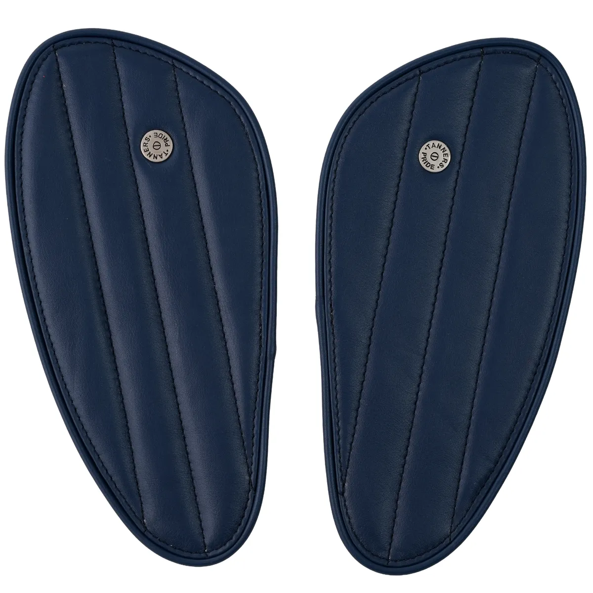 Tanners Pride Straight Tankpads (Interceptor 650) - Navy Blue Handcrafted Full-Grain Leather (View 2)