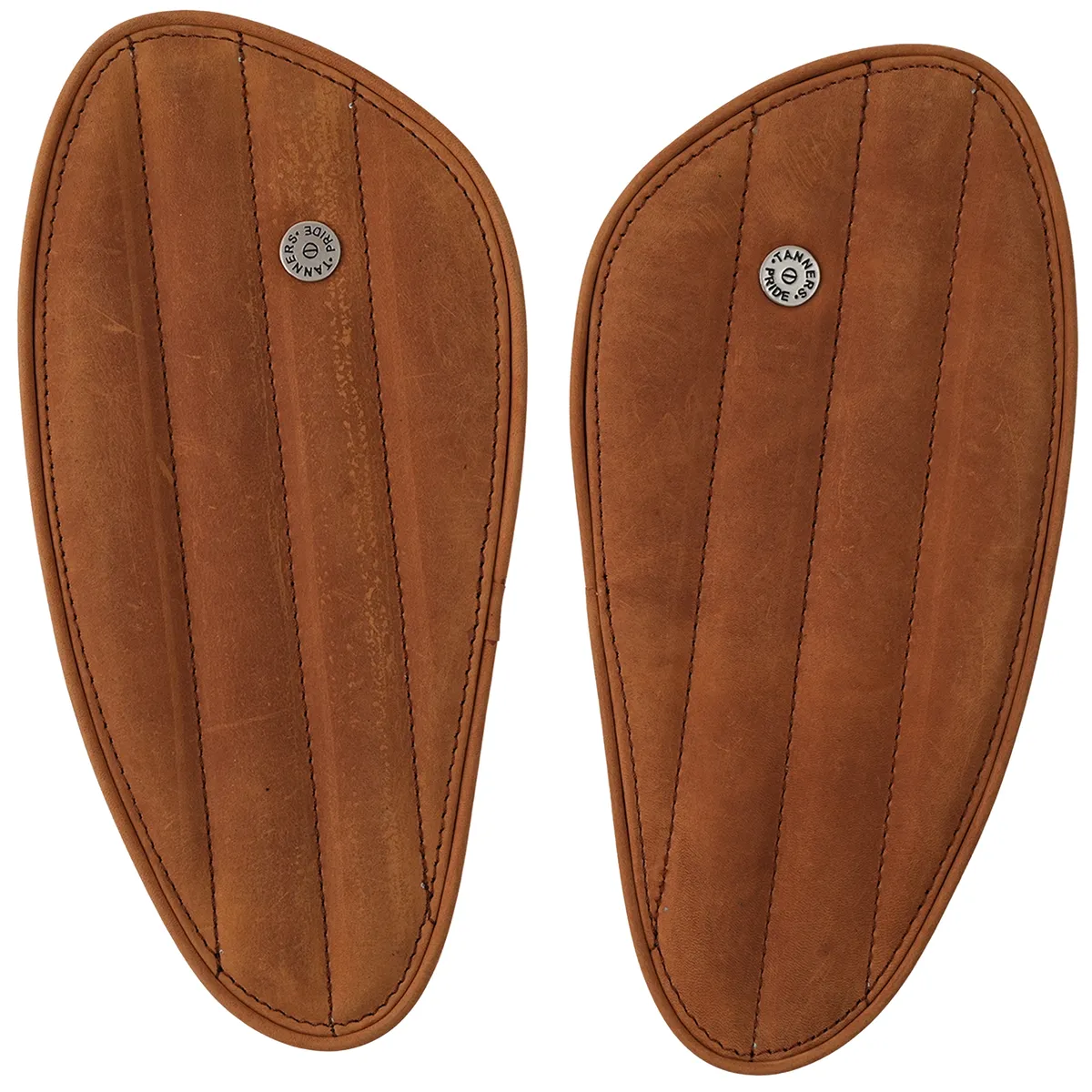 Tanners Pride Straight Tankpads (Interceptor 650) - Tobacco Brown Handcrafted Full-Grain Leather (View 7)