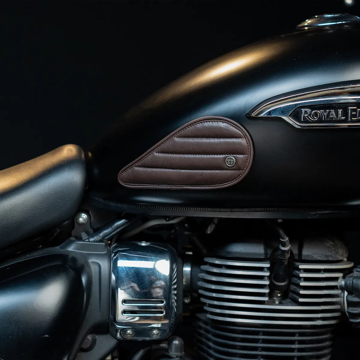 Tanners Pride Straight Tankpads (Meteor 350) - Tobacco Brown Handcrafted Full-Grain Leather (View 3)