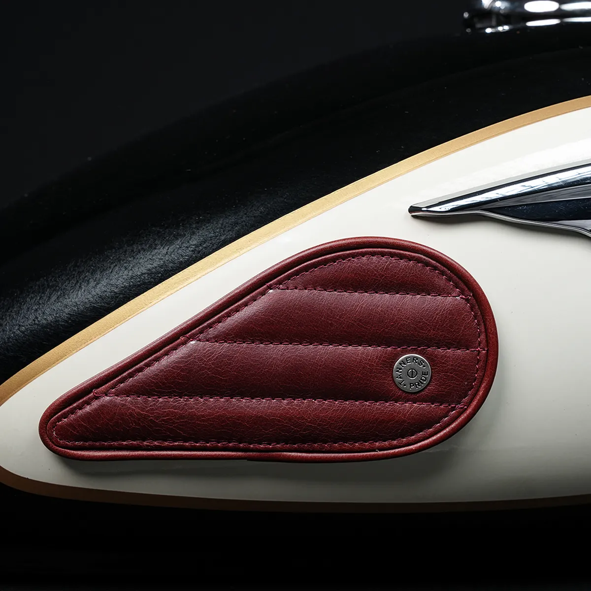 Tanners Pride Straight Tankpads (Meteor 350) - Vintage Red Handcrafted Full-Grain Leather (View 3)