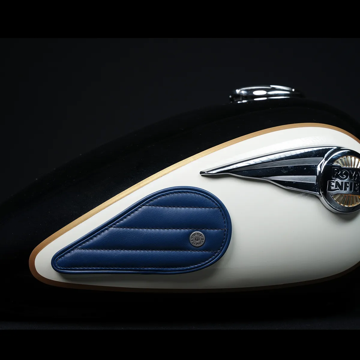 Tanners Pride Straight Tankpads (Super Meteor 650) - Navy Blue Handcrafted Full-Grain Leather (View 1)