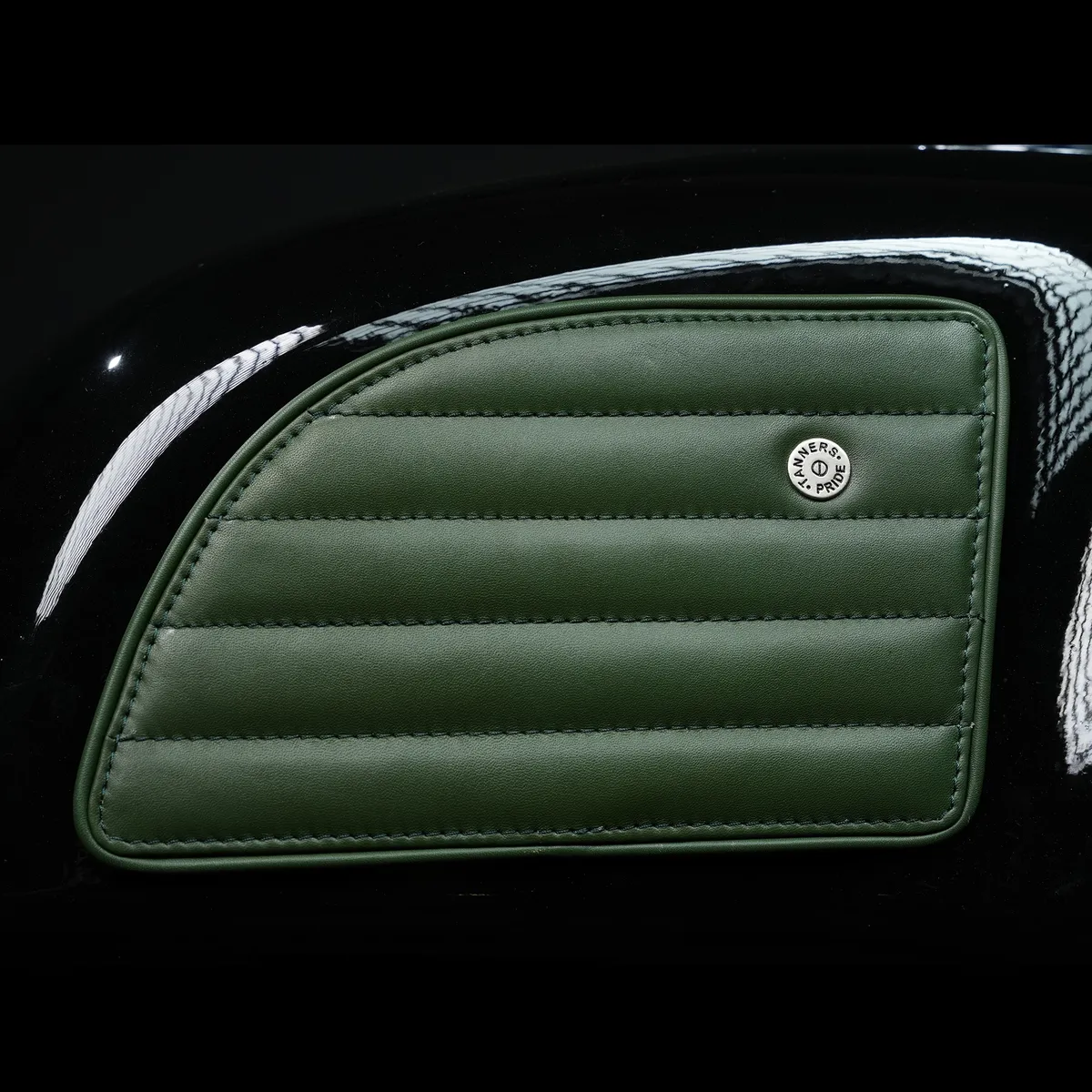 Forest Green Straight leather motorcycle tank pad for Royal Enfield Continental GT 650