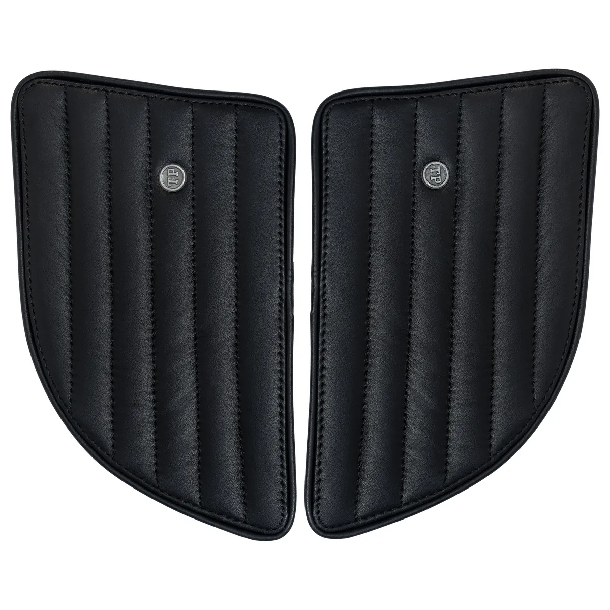 Midnight Black Straight leather motorcycle tank pad for Royal Enfield Continental GT 650