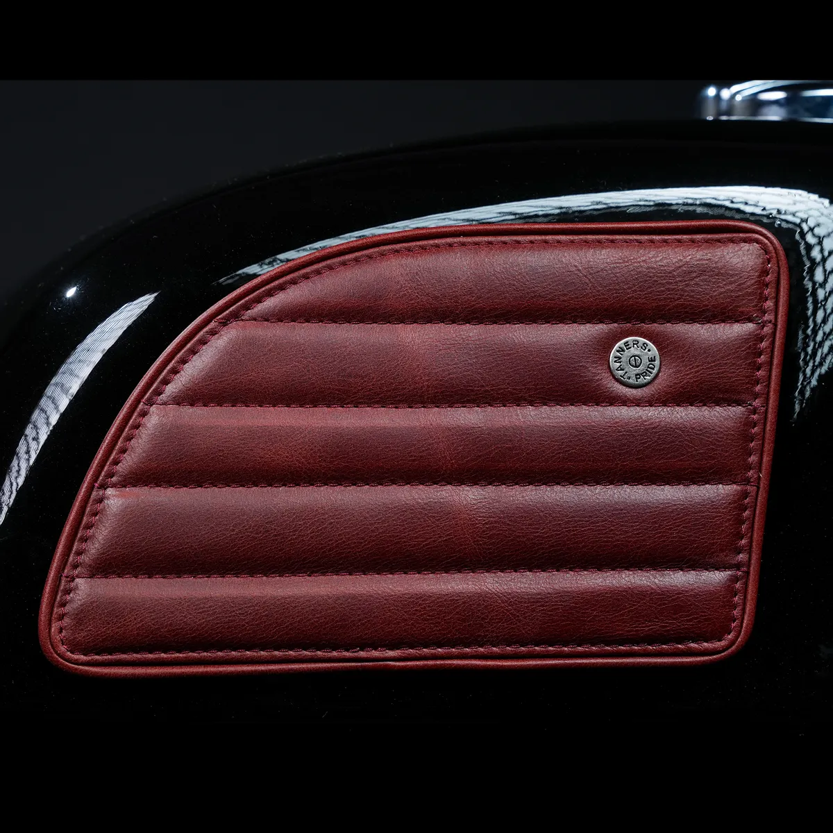 Vintage Red Straight leather motorcycle tank pad for Royal Enfield Continental GT 650