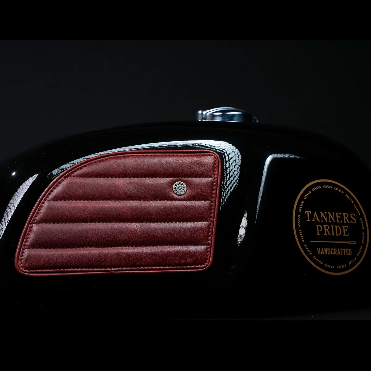 Vintage Red Straight leather motorcycle tank pad for Royal Enfield Continental GT 650