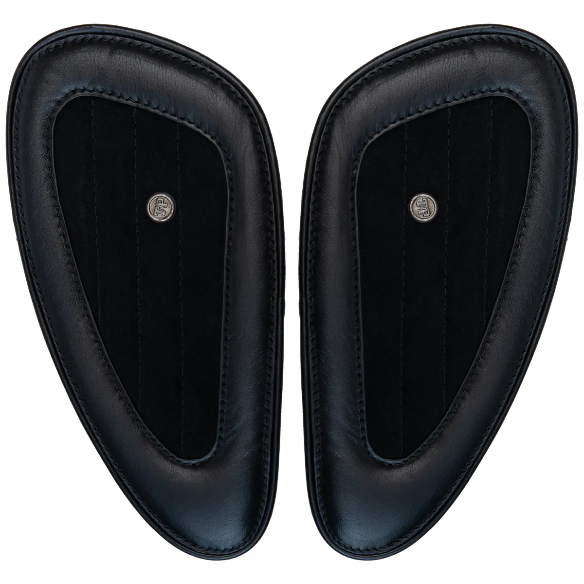 Tanners Pride Swede Tankpads (Interceptor 650) - Midnight Black Handcrafted Full-Grain Leather (View 3)