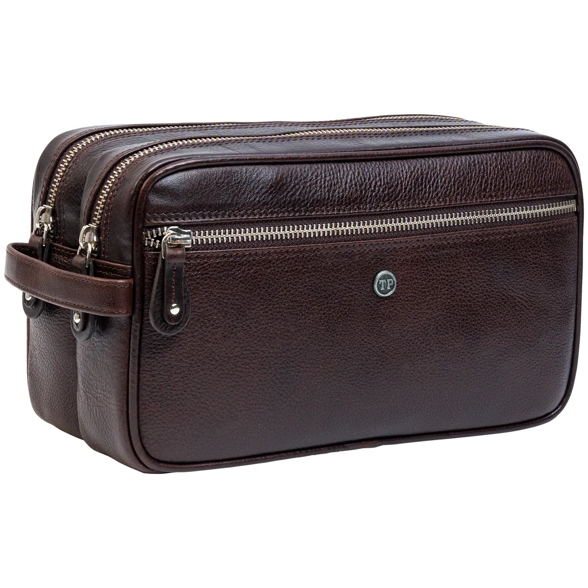 Tanners Pride The Ascot Dual Zipped Men’s Case - Tobacco Brown Handcrafted Full-Grain Leather (View 3)
