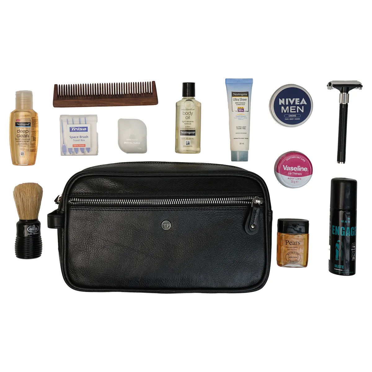 Tanners Pride The Ascot Single Zipped Men's Case - Midnight Black Handcrafted Full-Grain Leather (View 1)