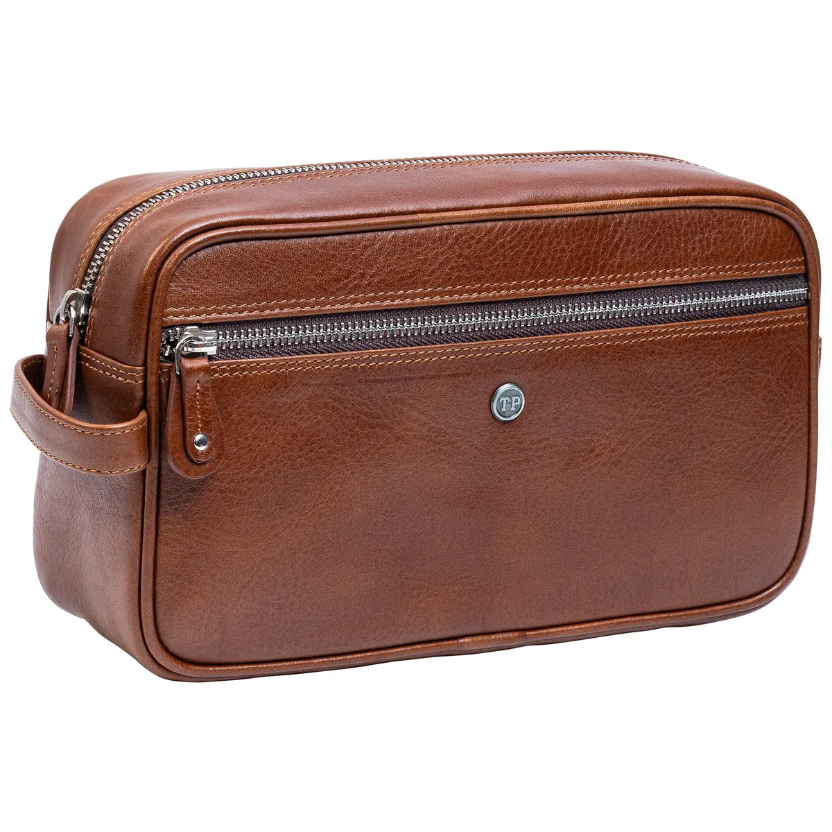 Tanners Pride The Ascot Single Zipped Men's Case - Natural Tan Handcrafted Full-Grain Leather (View 1)