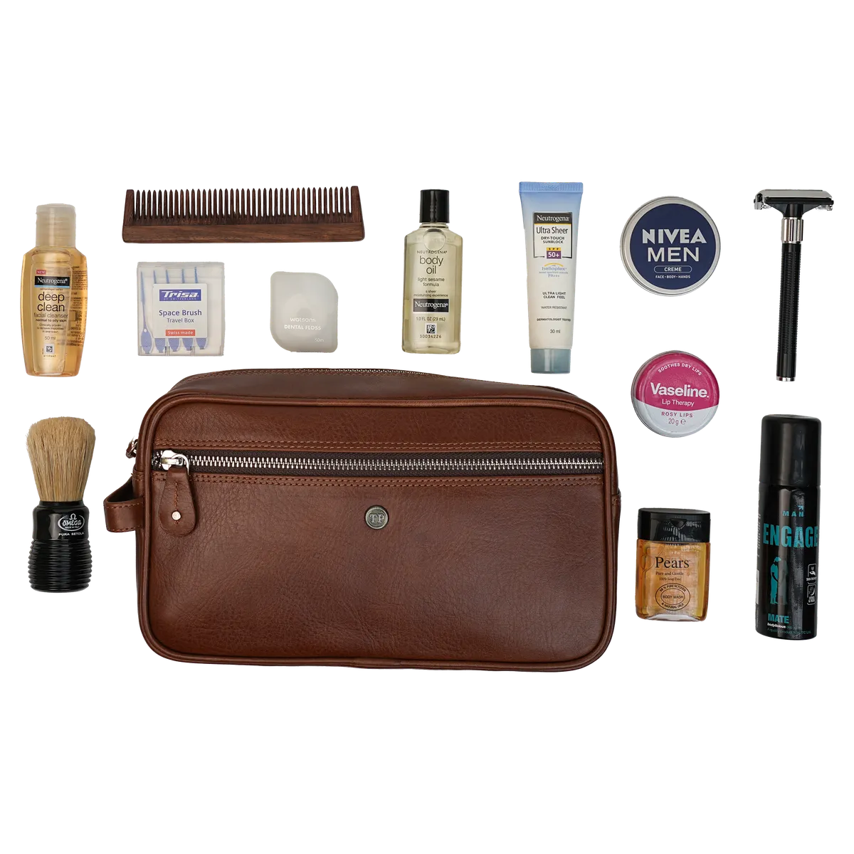 Tanners Pride The Ascot Single Zipped Men's Case - Natural Tan Handcrafted Full-Grain Leather (View 3)