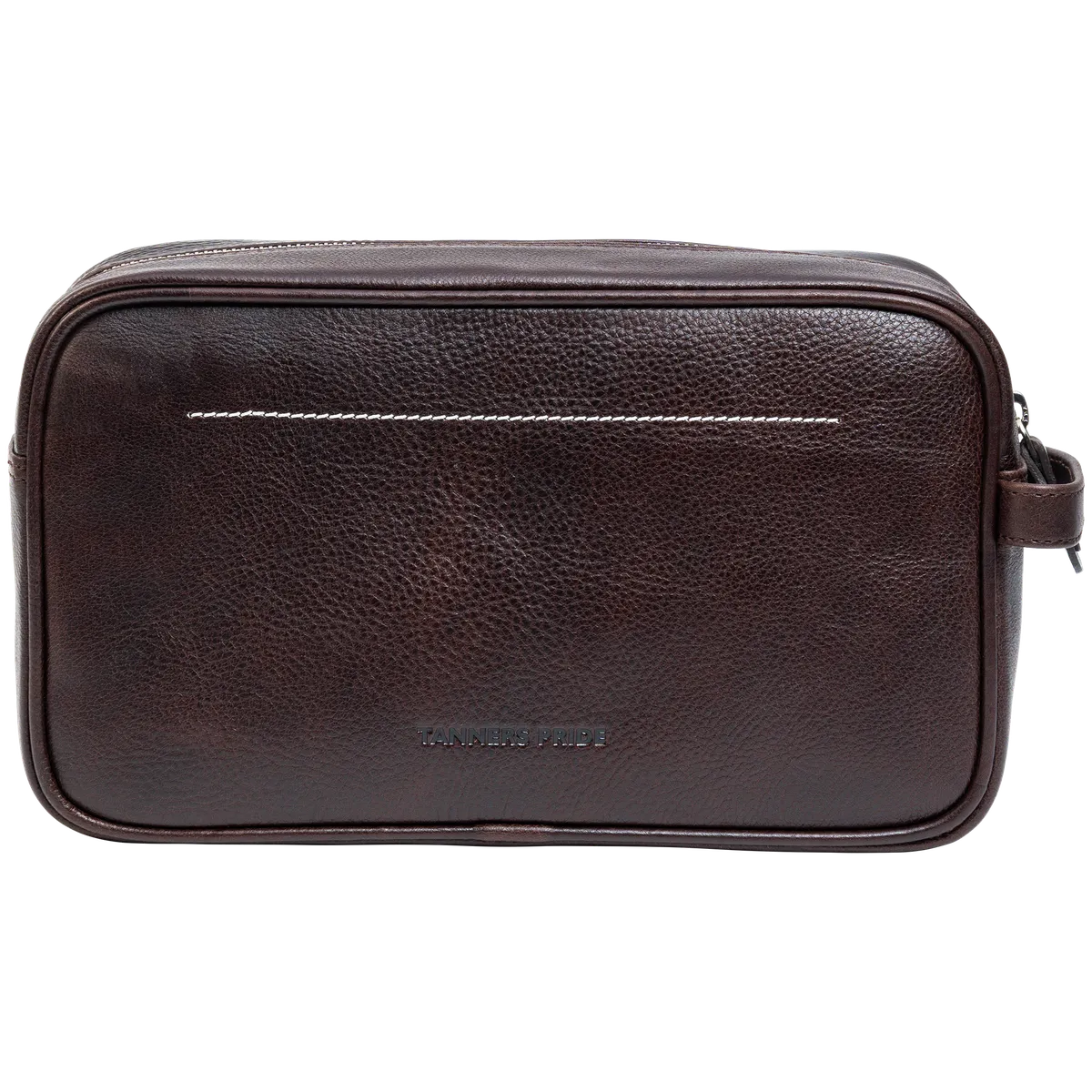 Tanners Pride The Ascot Single Zipped Men's Case - Tobacco Brown Handcrafted Full-Grain Leather (View 5)