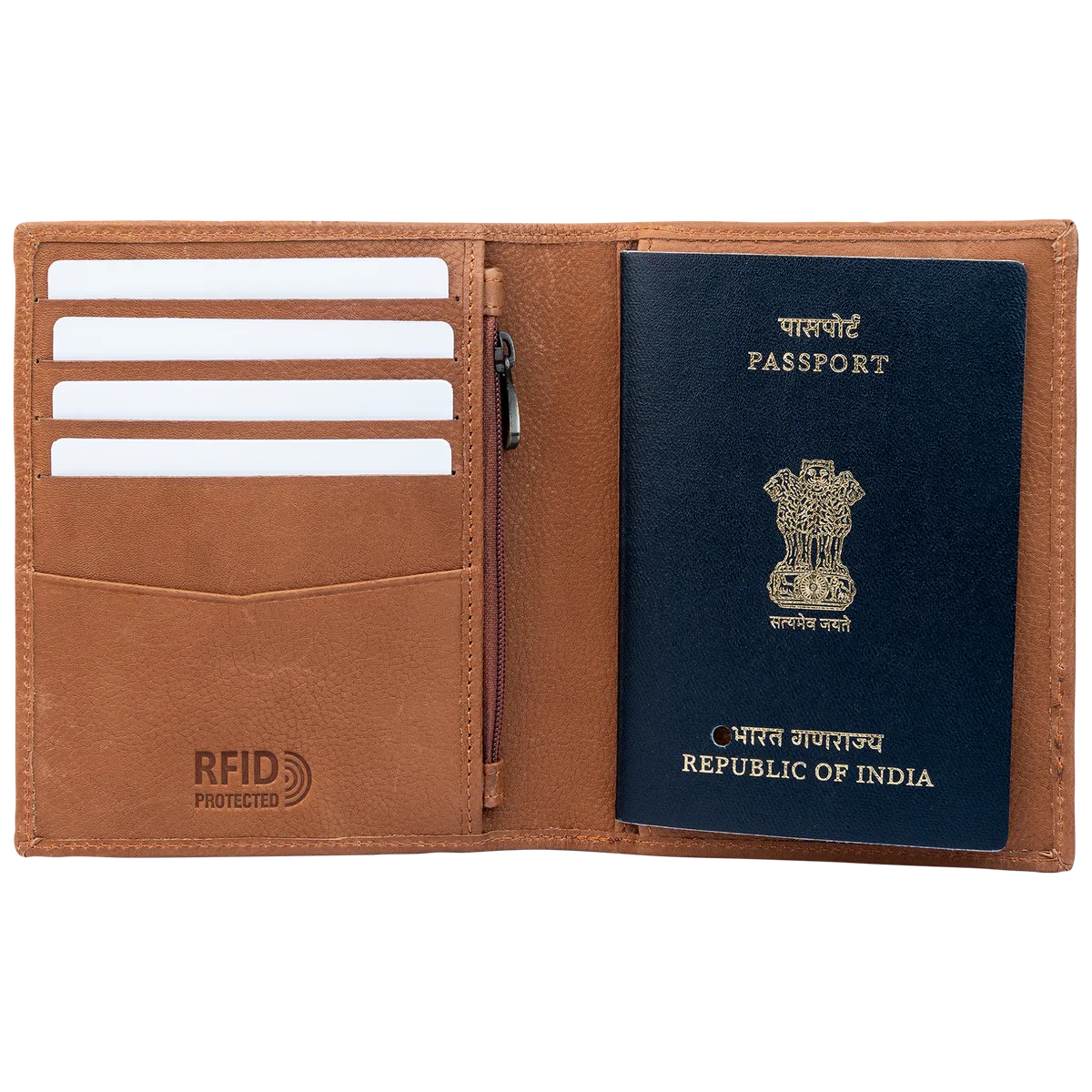 Tanners Pride The Quinn Card and Passport Case - Natural Tan Handcrafted Full-Grain Leather (View 4)