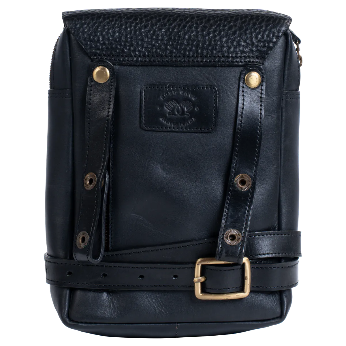 Tanners Pride Leather Motorcycle Thigh Bag | Rider Leg Bag - Midnight Black Handcrafted Full-Grain Leather (View 3)