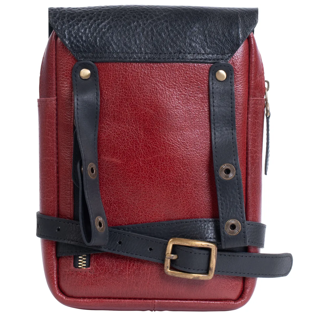 Tanners Pride Leather Motorcycle Thigh Bag | Rider Leg Bag - Vintage Red Handcrafted Full-Grain Leather (View 2)