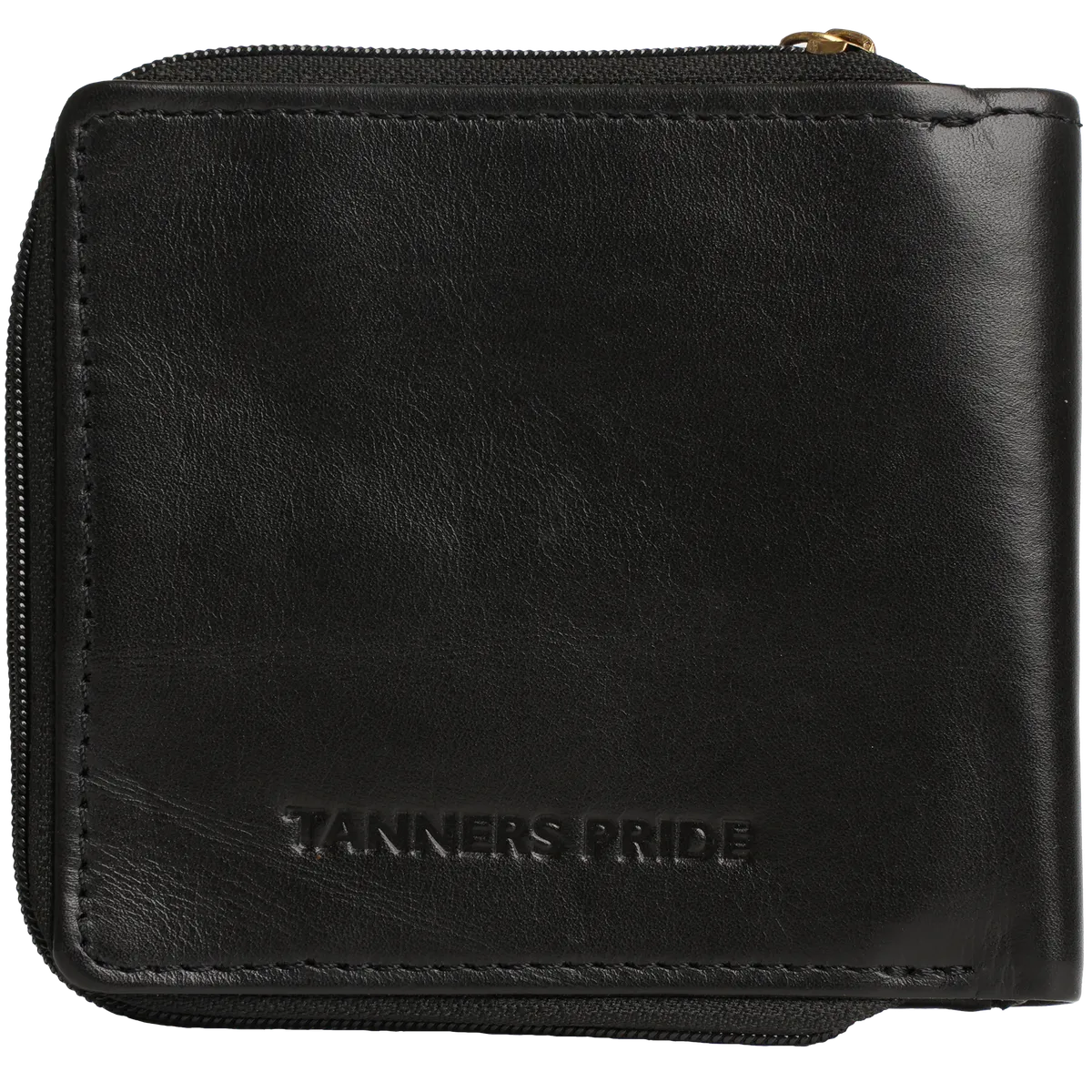 Tanners Pride Tyrel Bi- fold zippered wallet ( RFID Protected) - Midnight Black Handcrafted Full-Grain Leather (View 3)