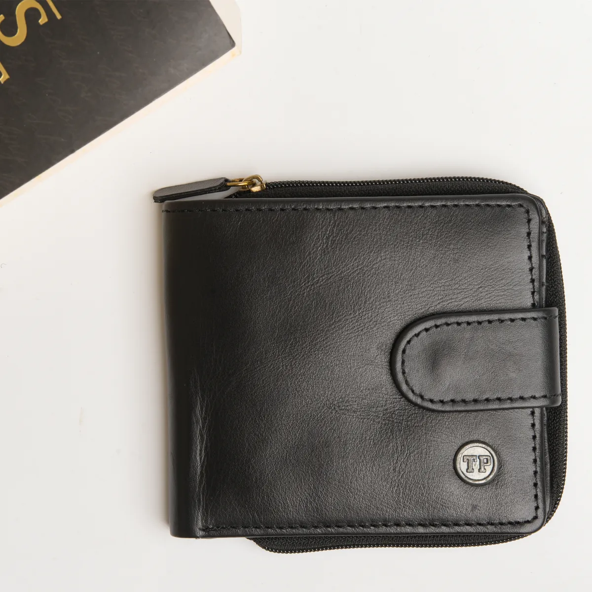 Tanners Pride Tyrel Bi- fold zippered wallet ( RFID Protected) - Midnight Black Handcrafted Full-Grain Leather (View 8)