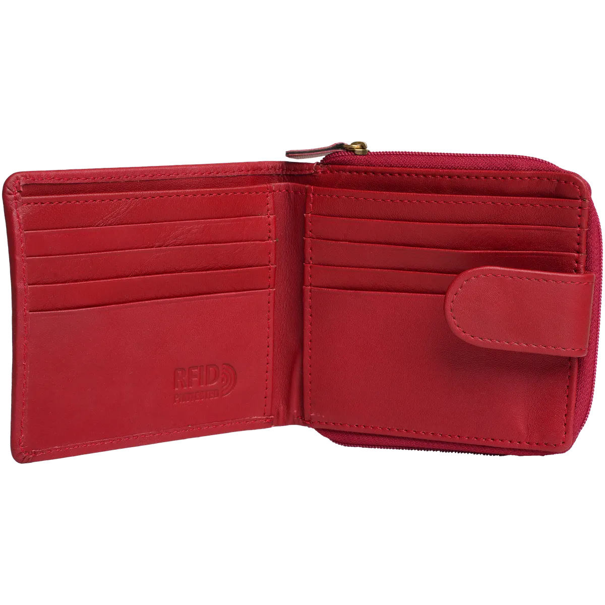 Tanners Pride Tyrel Bi- fold zippered wallet ( RFID Protected) - Vintage Red Handcrafted Full-Grain Leather (View 9)