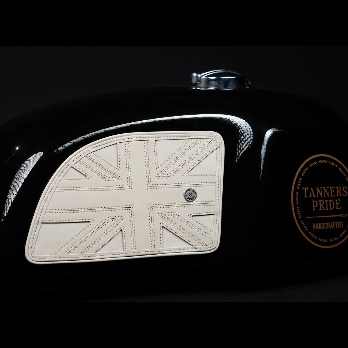 Tanners Pride Union Jack Tankpad (GT 650) - Off White Handcrafted Full-Grain Leather (View 2)