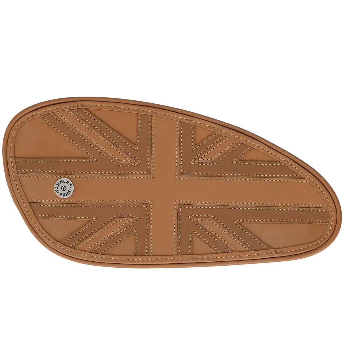 Tanners Pride Union Jack Tankpads (Interceptor 650) - Camel Tan Handcrafted Full-Grain Leather (View 3)