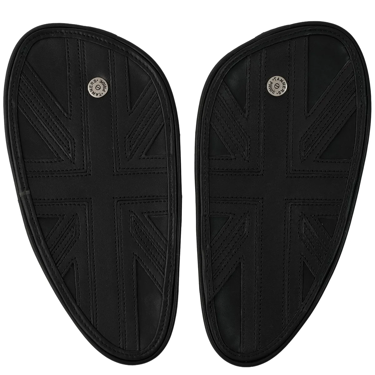Tanners Pride Union Jack Tankpads (Interceptor 650) - Midnight Black Handcrafted Full-Grain Leather (View 10)