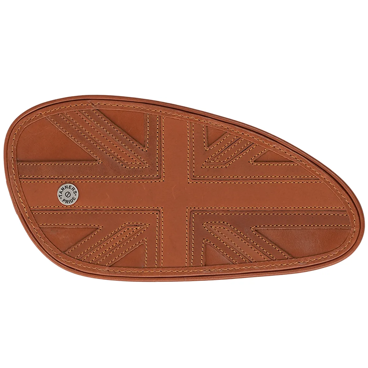 Tanners Pride Union Jack Tankpads (Interceptor 650) - Natural Tan Handcrafted Full-Grain Leather (View 1)