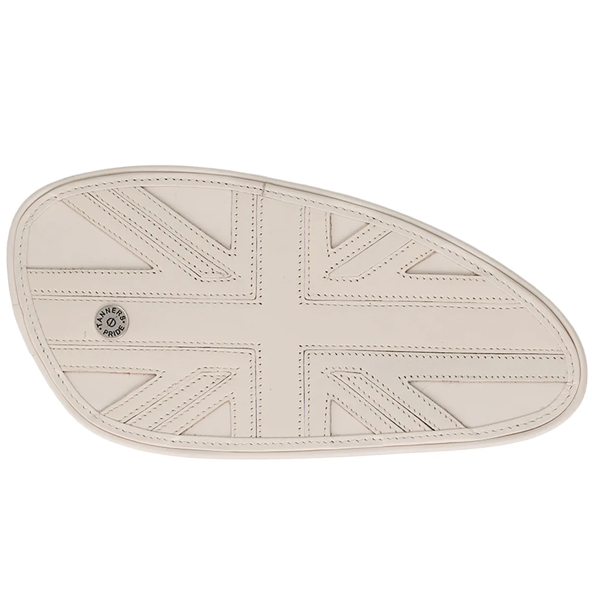 Tanners Pride Union Jack Tankpads (Interceptor 650) - Off White Handcrafted Full-Grain Leather (View 1)