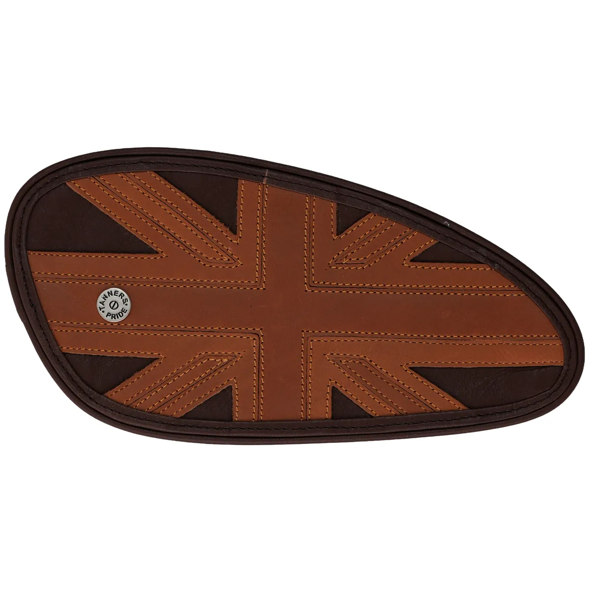 Tanners Pride Union Jack Tankpads (Interceptor 650) - Tobacco Brown Handcrafted Full-Grain Leather (View 15)