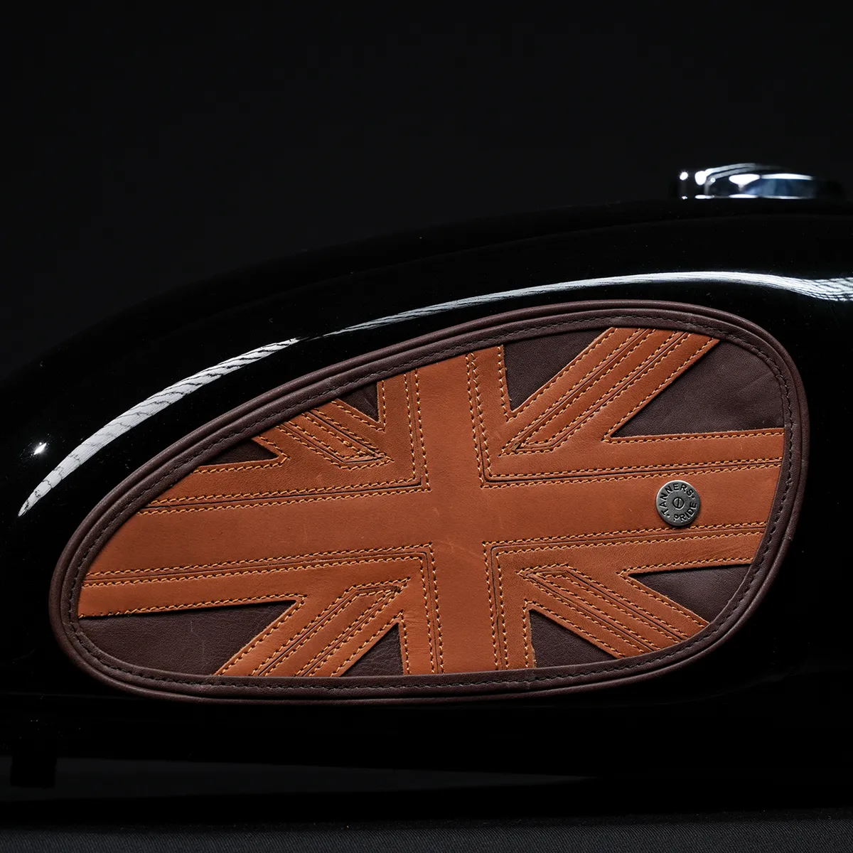 Tanners Pride Union Jack Tankpads (Interceptor 650) - Tobacco Brown Handcrafted Full-Grain Leather (View 18)