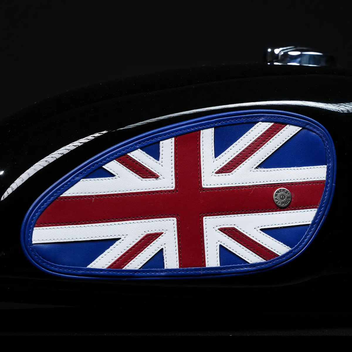 Tanners Pride Union Jack Tankpads (Interceptor 650) - Vintage Red Handcrafted Full-Grain Leather (View 10)