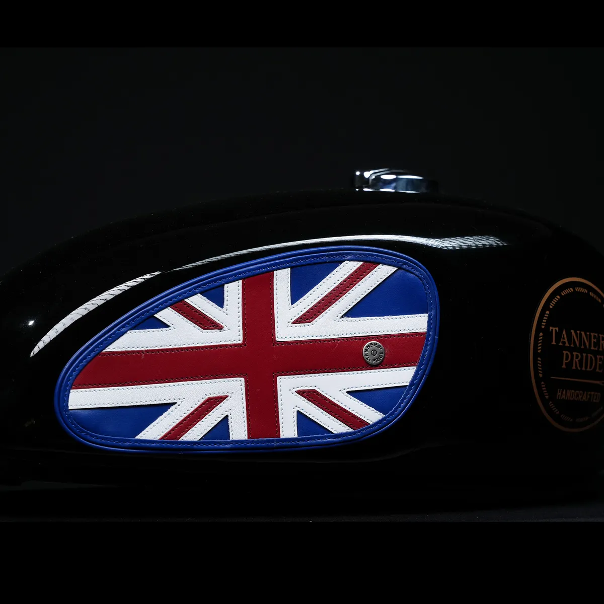 Tanners Pride Union Jack Tankpads (Interceptor 650) - Vintage Red Handcrafted Full-Grain Leather (View 12)