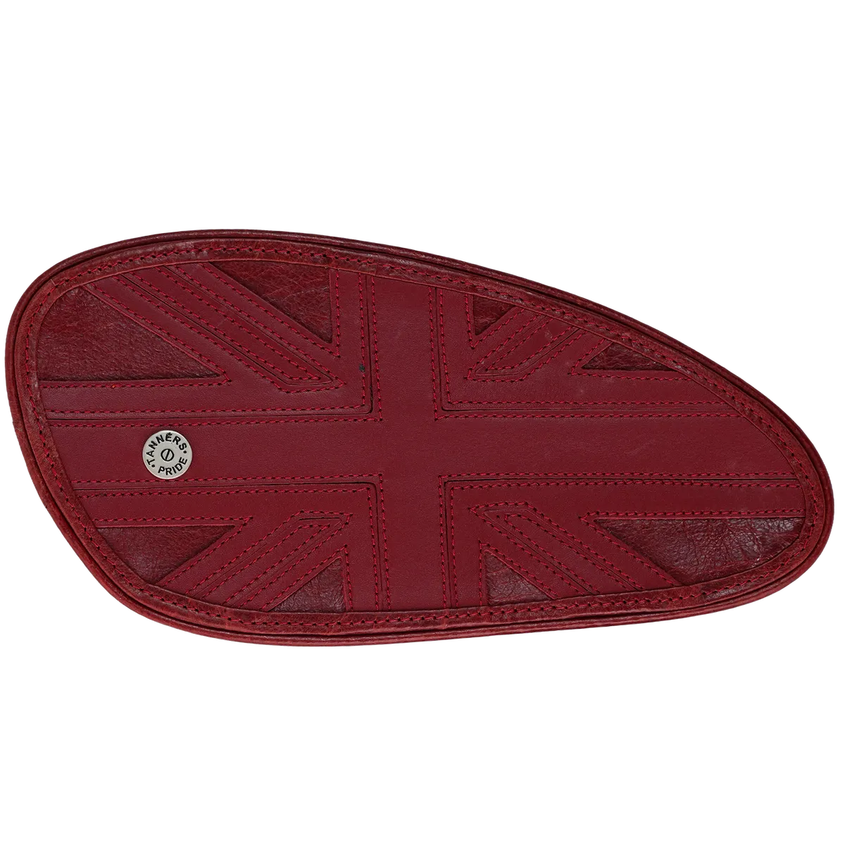 Tanners Pride Union Jack Tankpads (Interceptor 650) - Vintage Red Handcrafted Full-Grain Leather (View 3)