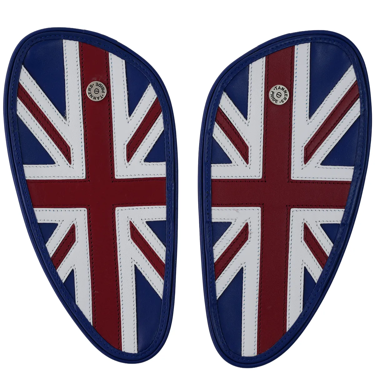 Tanners Pride Union Jack Tankpads (Interceptor 650) - Vintage Red Handcrafted Full-Grain Leather (View 7)