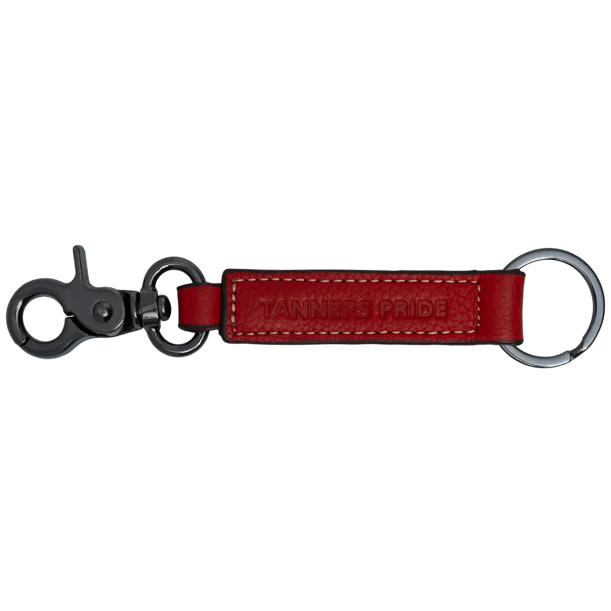 Tanners Pride Wild Leather Keychain with Antique Brass Hardware | Handmade Genuine Leather Key Holder - Vintage Red Handcrafted Full-Grain Leather (View 1)